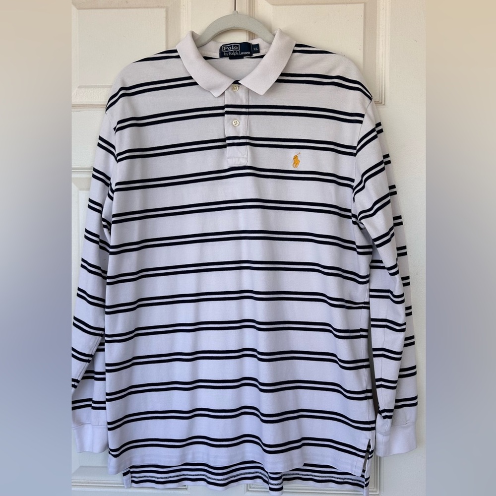 Polo by Ralph Lauren Long Sleeve Pique‎ Polo Shirt Size XL
